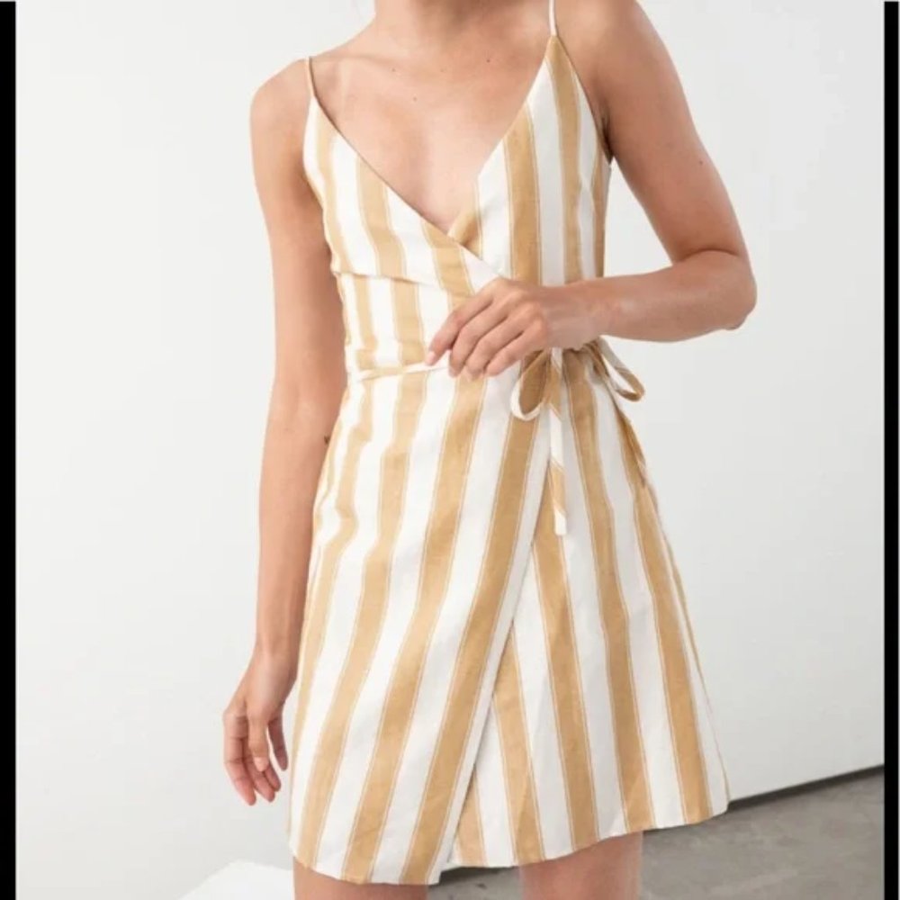 & Other Stories Mini Wrap Linen Lin Dress